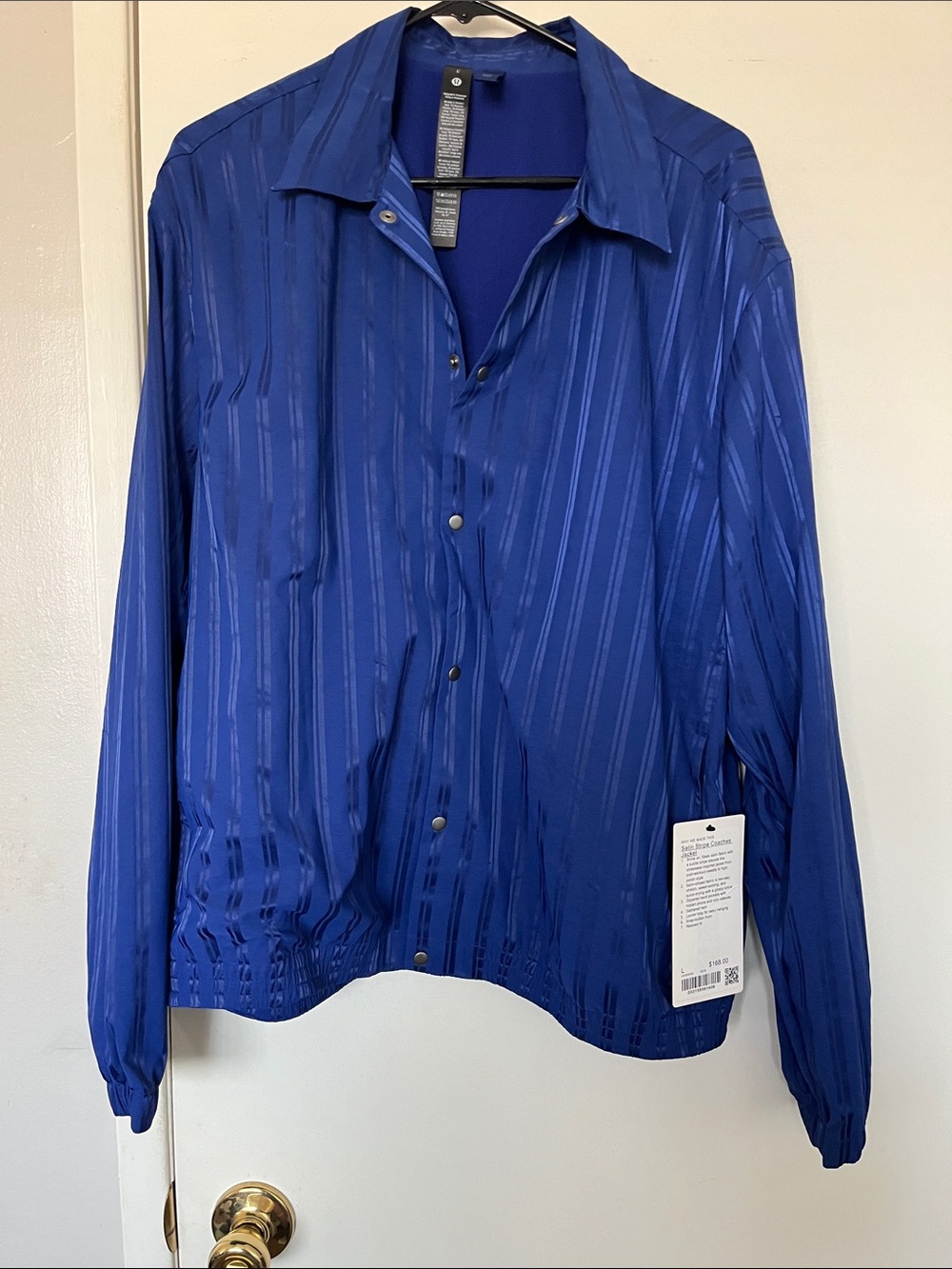 lululemon Satin Stripe Coaches Men’s Jacket Size L - Picture 4 of 10
